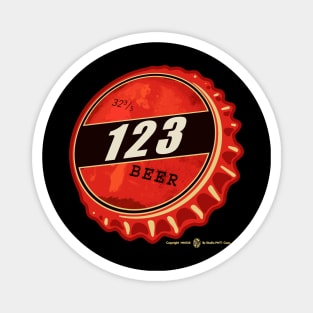 Vintage 123 Beer Bottlecap Magnet